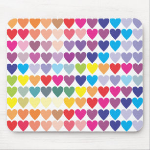 Mousepad Corações do arco-íris