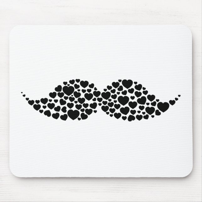 Mousepad Corações do bigode do amor (Frente)