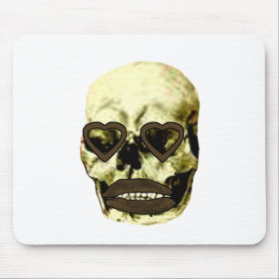 Mousepad Corações do Crânio Beijo Dourado O MUSEU Zazzle
