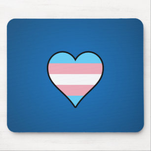 Mousepad Corações do orgulho do Transgender
