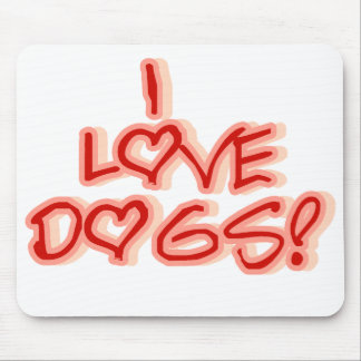 Mousepad Corações Eu Adoro Cães