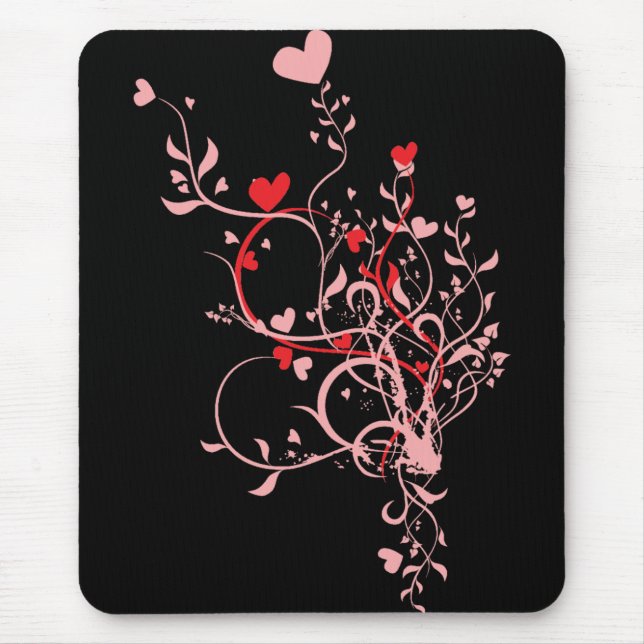 Mousepad Corações Flores (Frente)