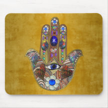 Corações Hamsa Flores Opala Arte em Ouro