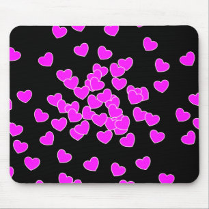 Mousepad Corações Indomáveis, Rosa E Preto Em Greve