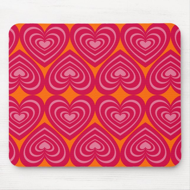 Mousepad Corações Lindos Rosa (Frente)
