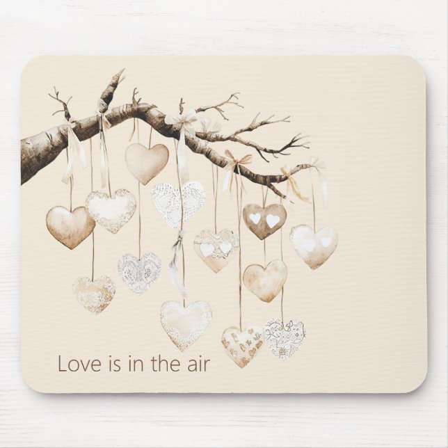 Mousepad Corações no Ramo da Árvore Amor (Frente)