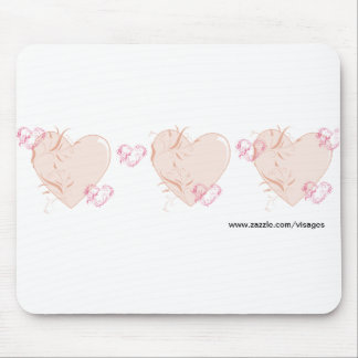 Mousepad Corações Pêssegos e Rosa