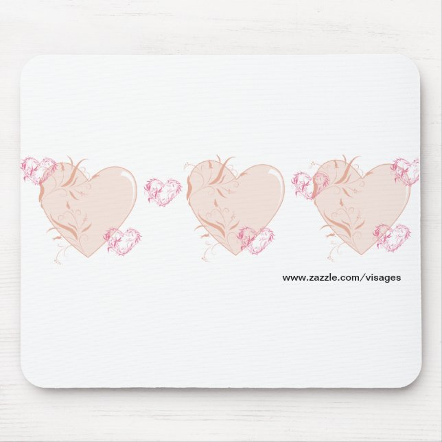 Mousepad Corações Pêssegos e Rosa (Frente)