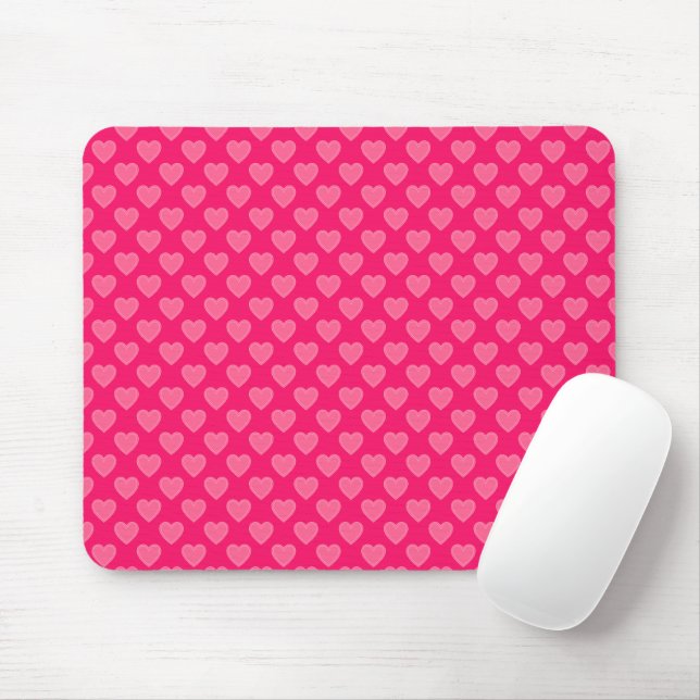Mousepad Corações Rosa (Com mouse)