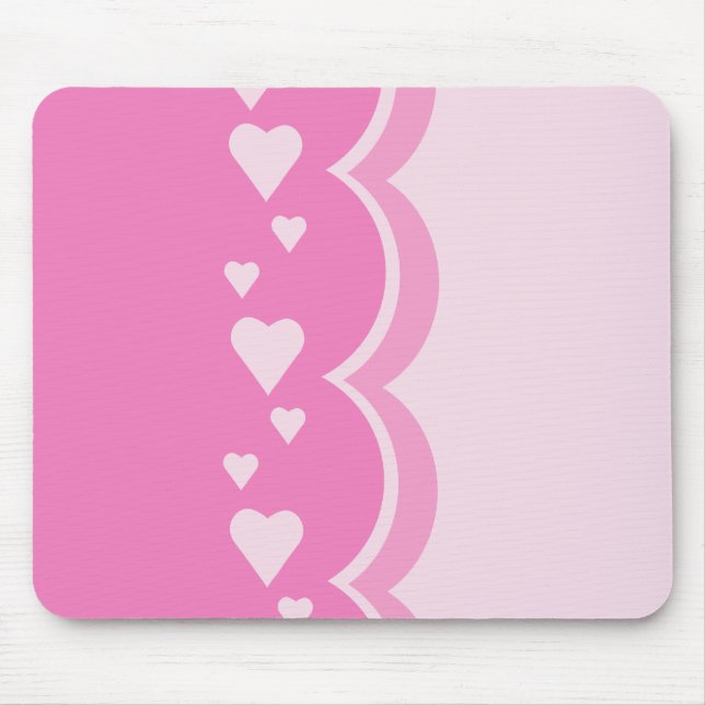Mousepad Corações Rosa (Frente)