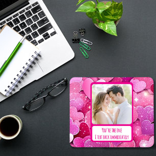 Mousepad Corações Rosa Púrpura Eu Envio Texto Imediatamente