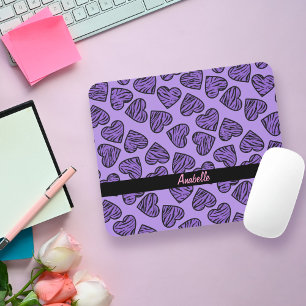 Mousepad Corações roxos do impressão do tigre