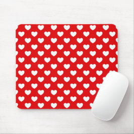 Mousepad Corações Vermelho E Branco Flashy Negrito