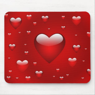 Mousepad Corações vermelhos