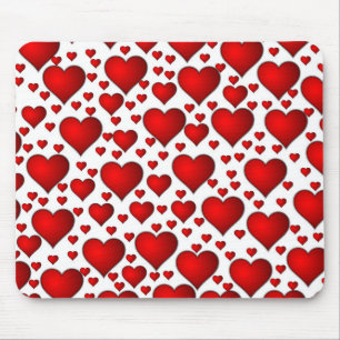 Mousepad Corações Vermelhos