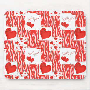 Mousepad Corações vermelhos, amor.