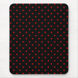 Mousepad Corações vermelhos e pretos. Teste padrão