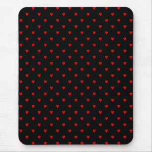 Mousepad Corações vermelhos e pretos. Teste padrão