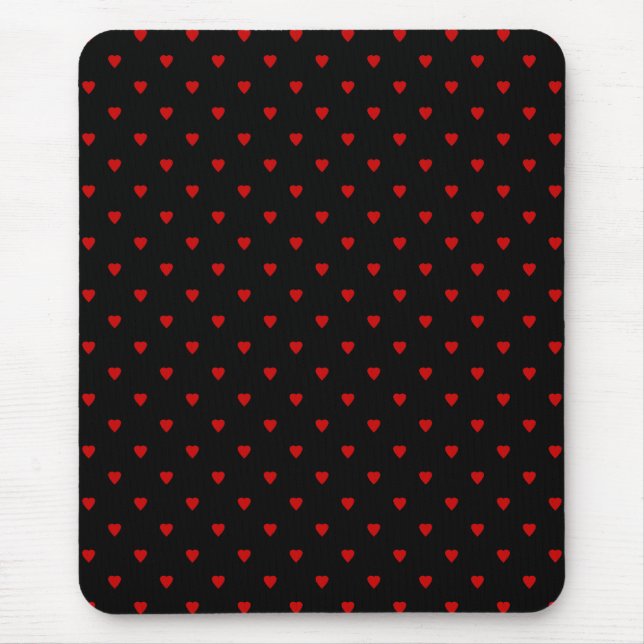 Mousepad Corações vermelhos e pretos. Teste padrão (Frente)