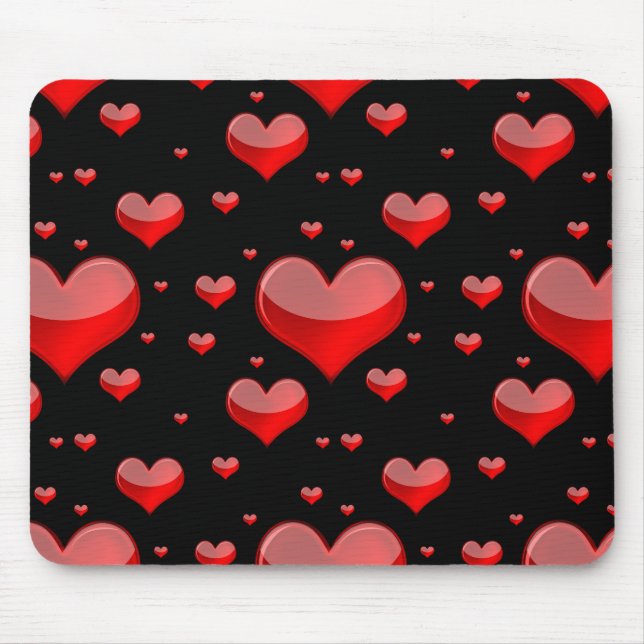 Mousepad Corações Vermelhos Falsos (Você Escolhe Cor De Fun (Frente)
