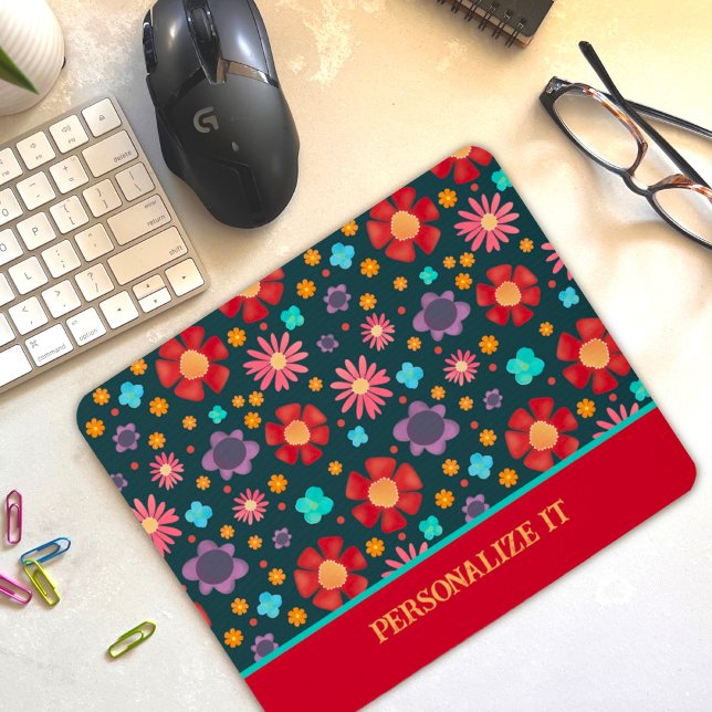 Mousepad Corações Whimsical e Inspirividade Personalizada F (Criador carregado)