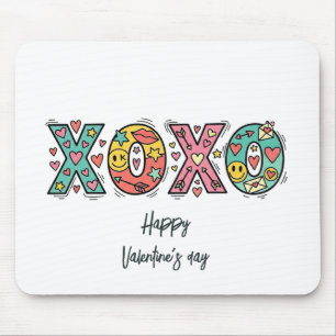 Mousepad Corações "XOXO" Caprichosos Feliz Dia dos Namorado