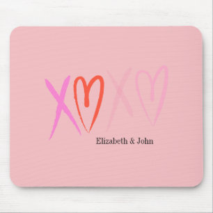 Mousepad Corações "XOXO" Coloridos Dia dos Namorados