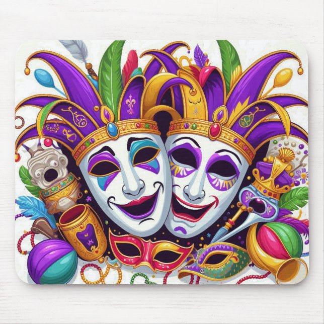 Mousepad Coragem Bonita da Celebração do Carnaval de Mardi  (Frente)