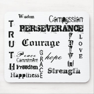 Mousepad Coragem, esperança, T, R, U, T, H, PERSEVERANÇA,