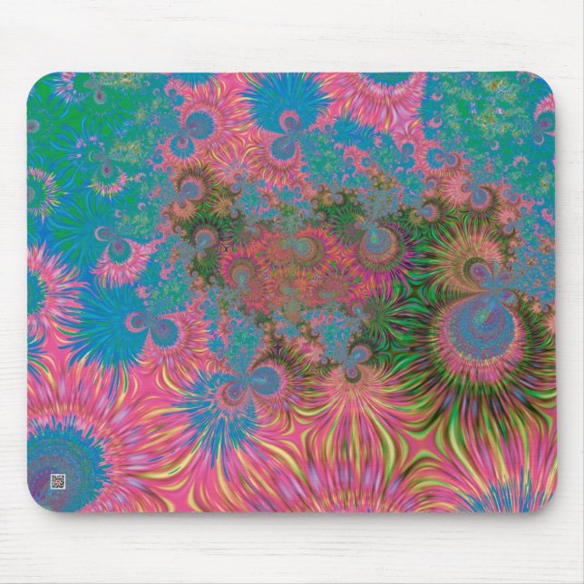 Mousepad Corais de Arte Abstrata (Frente)