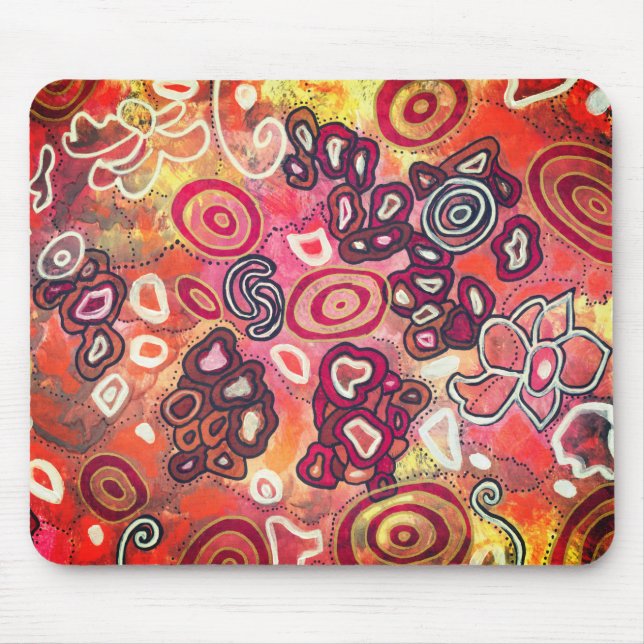 Mousepad Corais de Oval Tranquilo Trabalho de arte Abstrato (Frente)