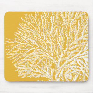 Mousepad Coral Amarelo e Branco