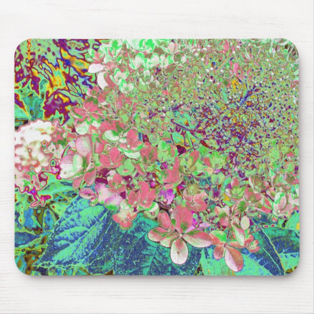 Mousepad Coral Elegante e Chartreuse Limelight Hydrangea (Frente)