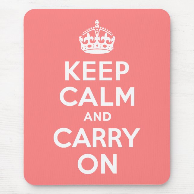 Mousepad Coral leve Fique Calmo e continue ligado (Frente)