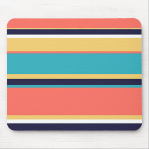 Mousepad Coral vivo, listras azuis e amarelas