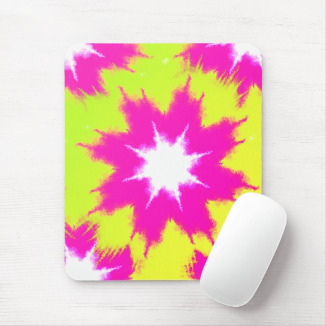 Mousepad Corante Amarelo Verde Rosa Moderno (Com mouse)