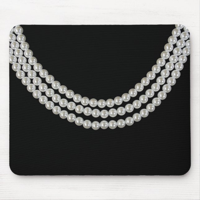 Mousepad Corda De Pérolas A Preto (Frente)