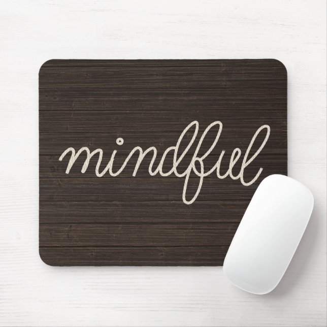 Mousepad Corda MINDFUL em madeira escura (Com mouse)