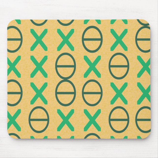 Mousepad Cordas de Símbolos Geométricos Verde (Frente)
