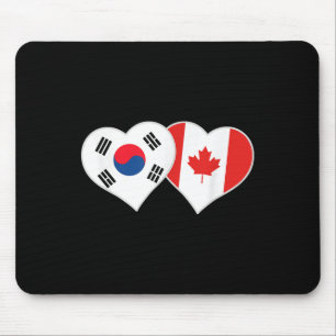 Mousepad Coreano canadense Flag Heart Coreia do Sul Canadá