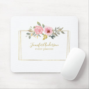 Mousepad Cores Aquáticas Flor Lush Blush Cor-de-rosa