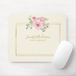 Mousepad Cores Aquáticas Flor Lush Blush Cor-de-rosa