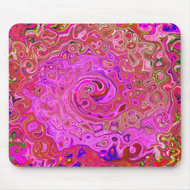 Mousepad Cores cor-de-rosa-quente marmoreadas Abstrato Rote (Frente)