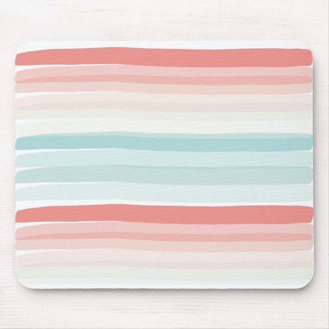 Mousepad Cores de praia de verão em faixas (Frente)