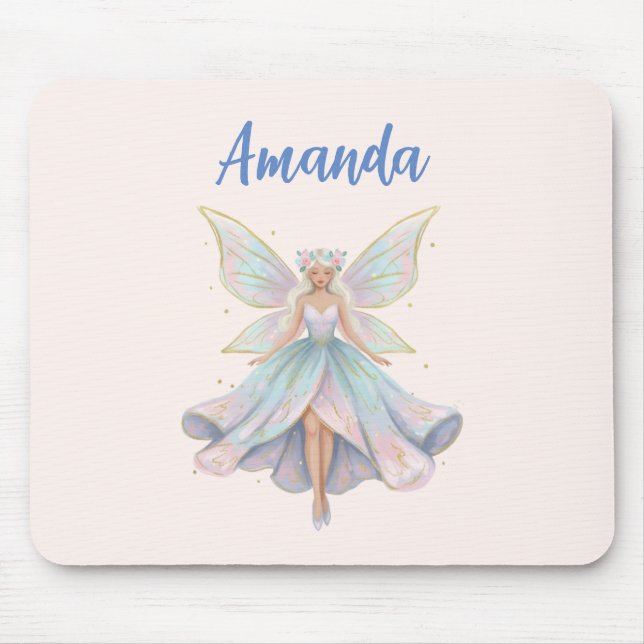 Mousepad Cores Pastéis de Anjo Mágico Fada (Frente)
