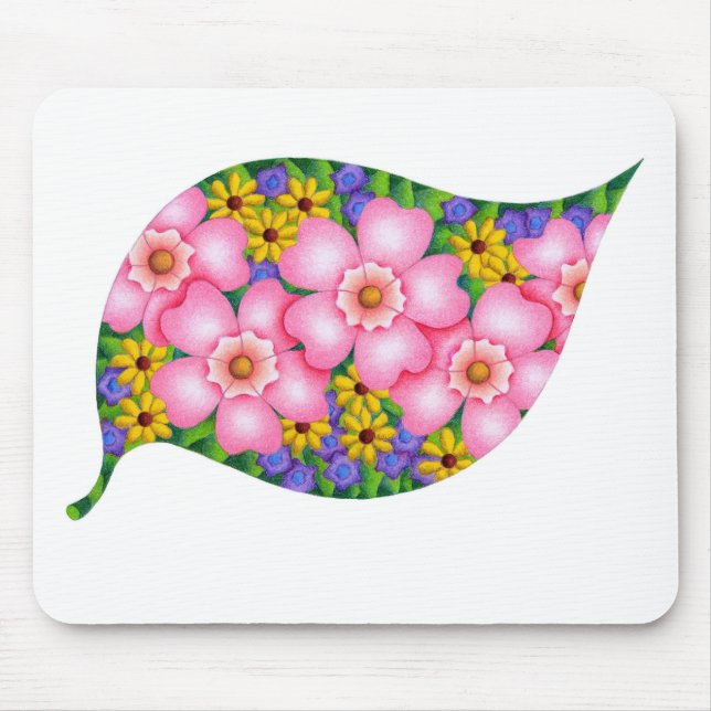 Mousepad Cores vibrantes de flores. (Frente)