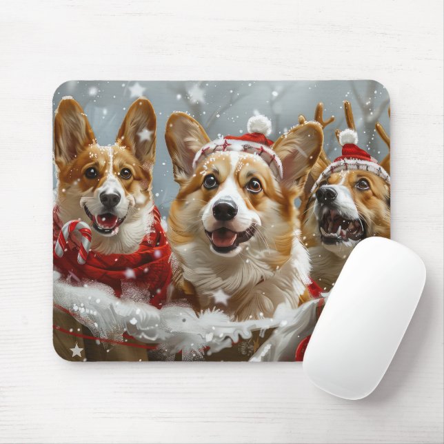 Mousepad Corgi Cachorro Festivo (Com mouse)