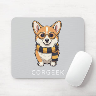 Mousepad Corgi Corgeek sobre Cinzas leves Presente de sob