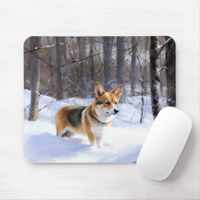 Mousepad Corgi Deixou nevar no Natal (Com mouse)