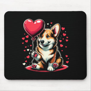 Mousepad Corgi Dia dos Namorados Dono de Cachorro no Dia do